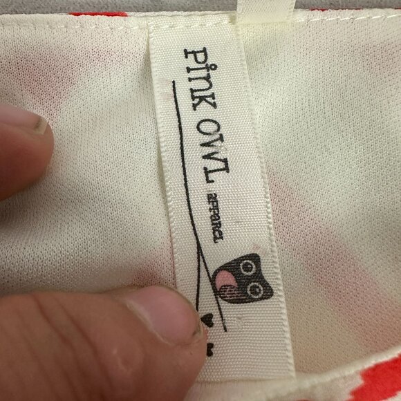 Pink Owl Womens Chevron Sleeveless Dress Red & White Size M 100% Polyester - Picture 3 of 6